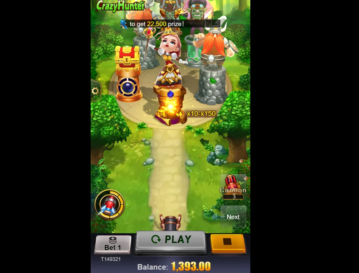 Calculadora de apostas do Crazy Hunter slot mostrando ganhos potenciais