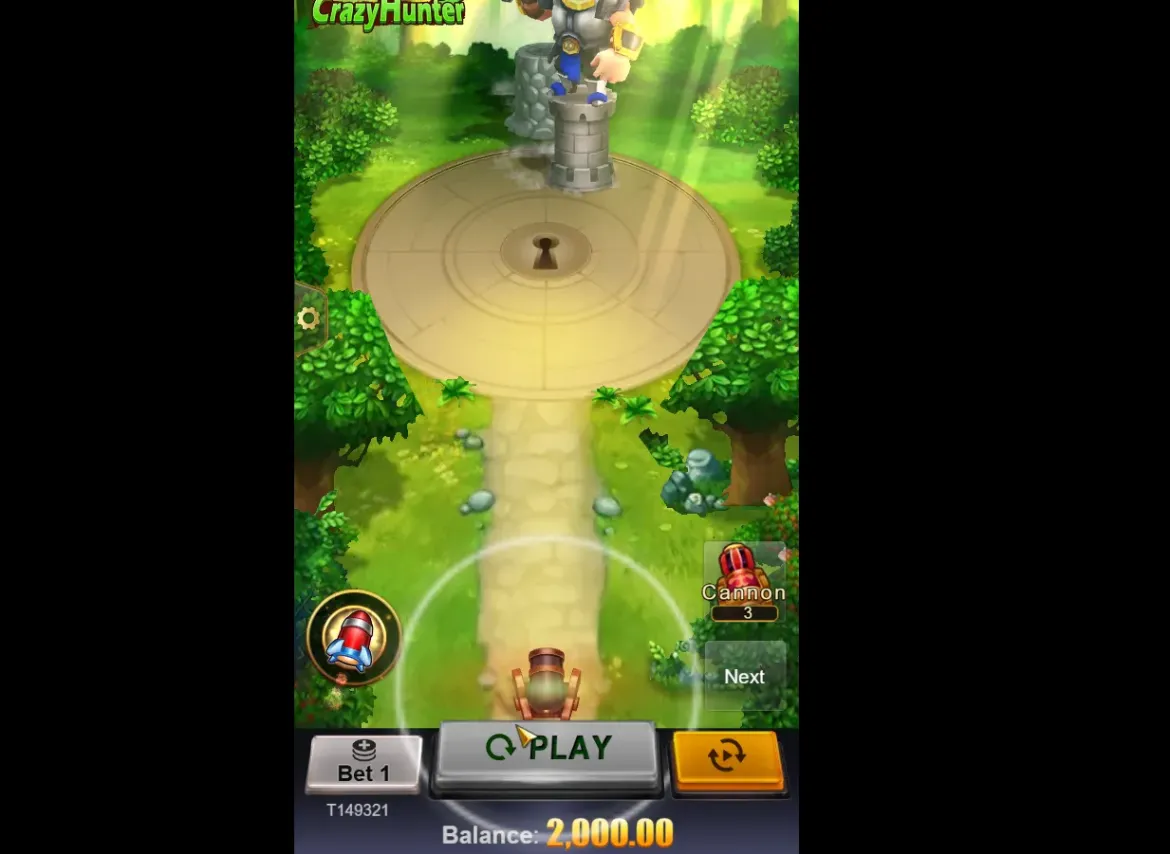 Crazy Hunter slot gameplay mostrando a interface principal do jogo de tiro da Jili Games