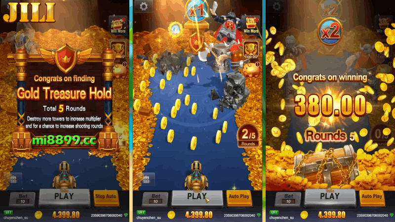 Crazy Hunter scatter gun turret símbolo especial gold treasure hold